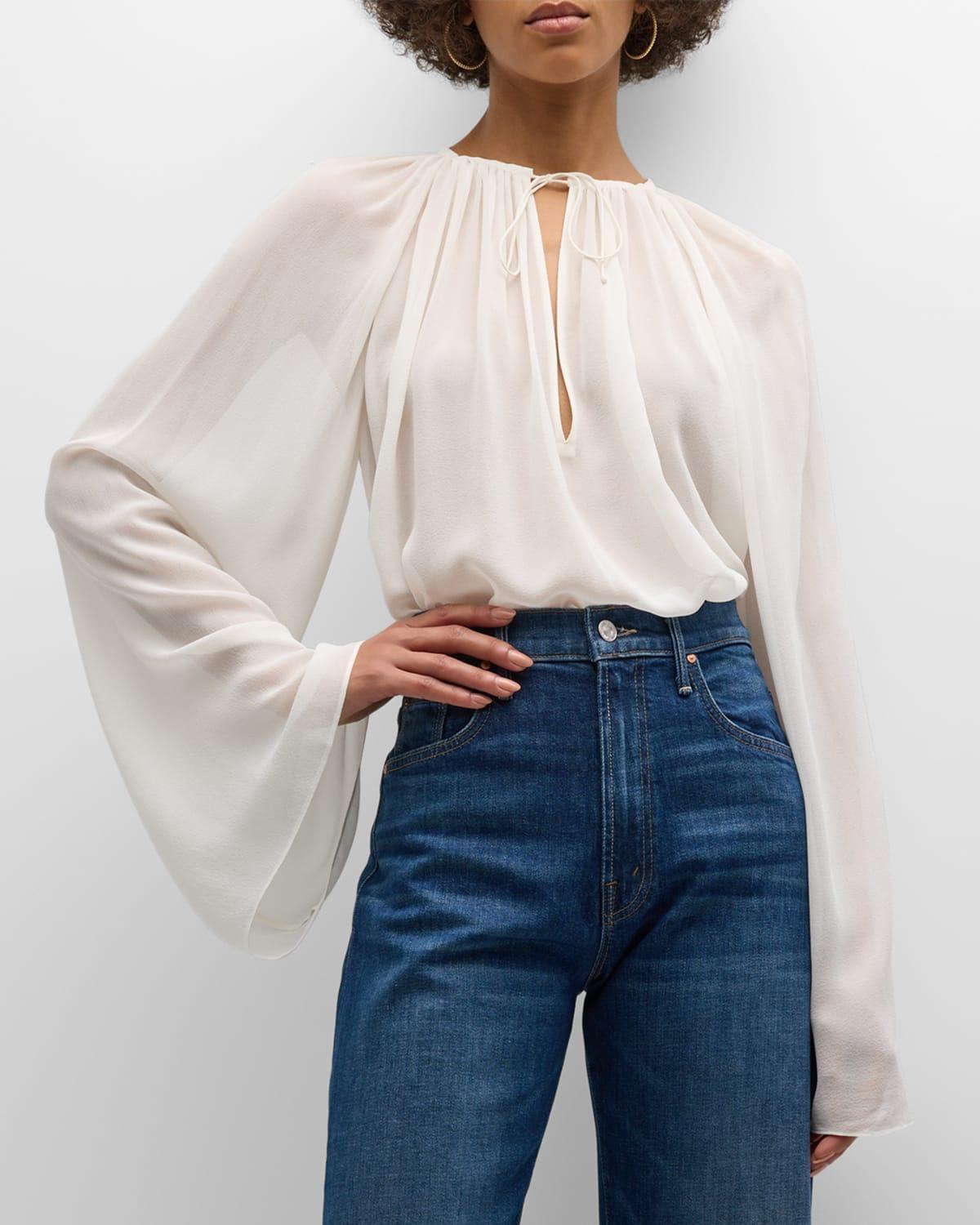 Shirred V-Neck Blouse product image