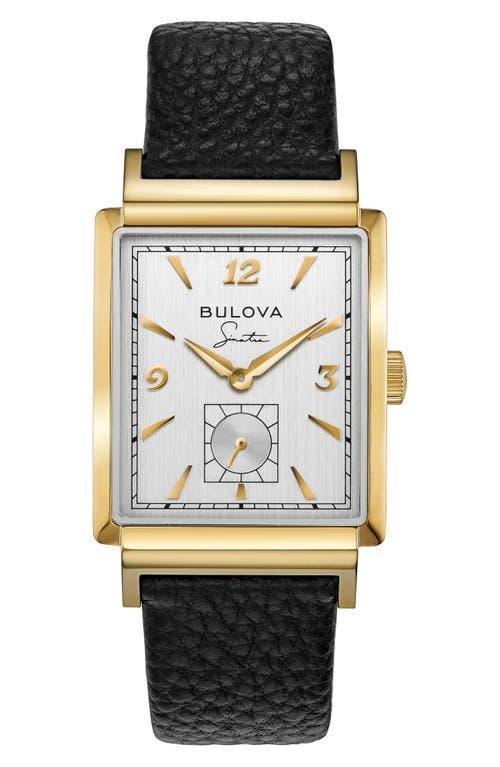 Bulova Mens Frank Sinatra My Way Black Leather Strap Watch 29.5 x 47mm Product Image