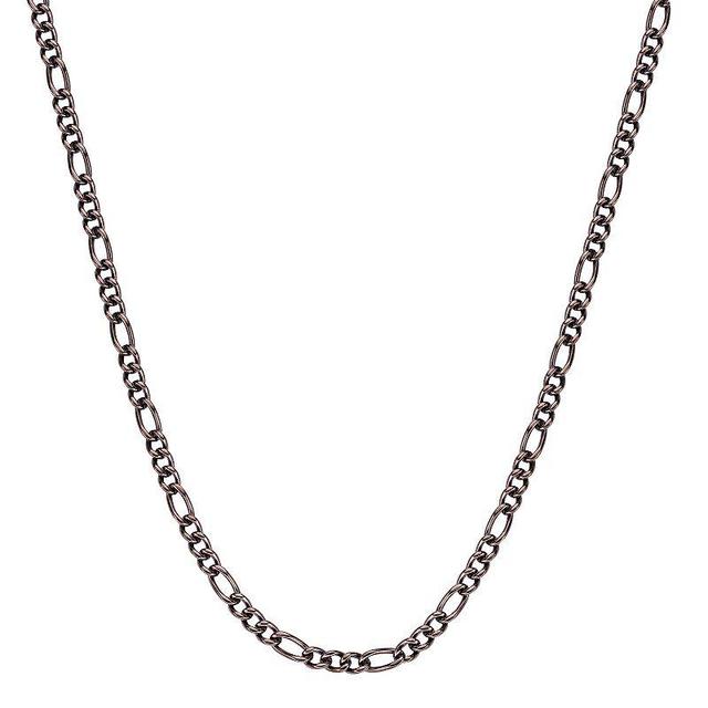 LYNX Mens Brown Ion Plated Stainless Steel 6 mm Figaro Chain Necklace Product Image