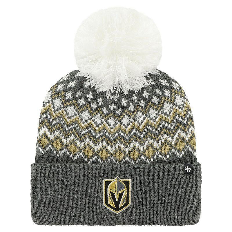 Womens 47 Charcoal Vegas Golden Knights ElsaCuffed Knit Hat with Pom Product Image