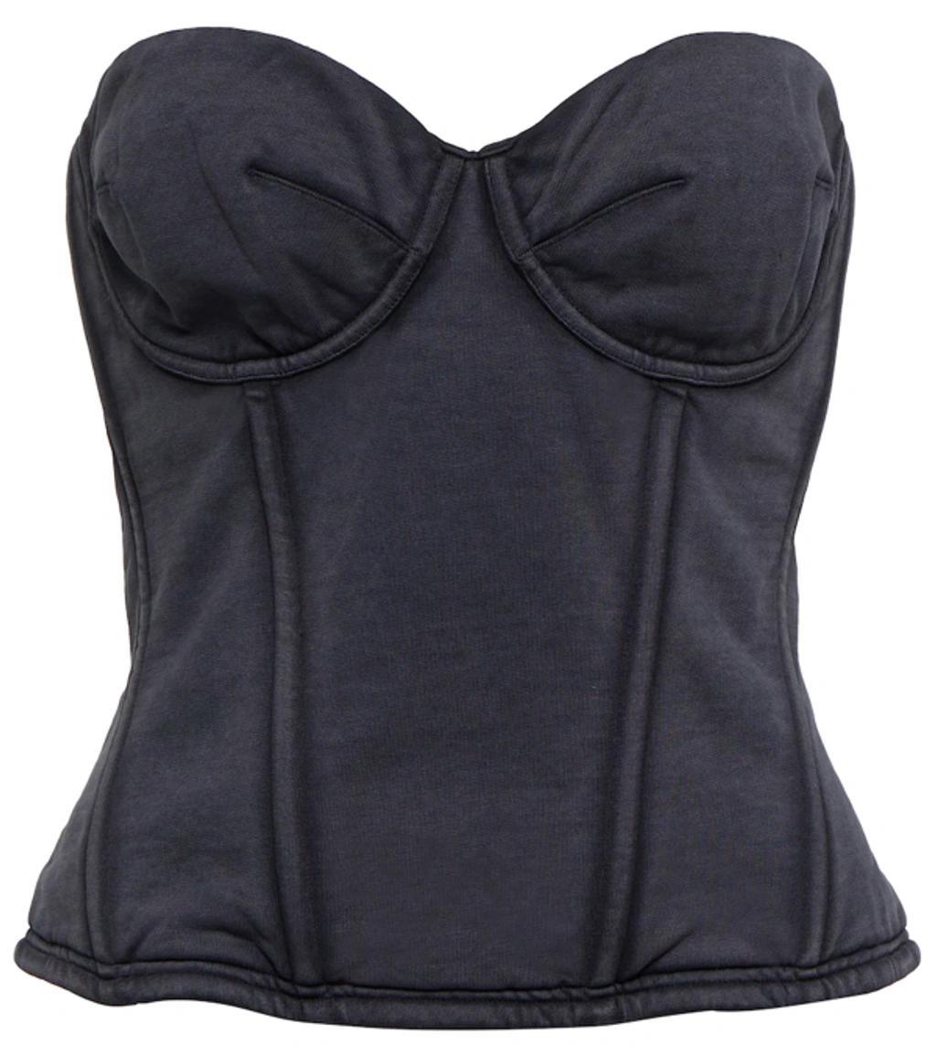 BALENCIAGA Evening Cotton Bustier Top In Black Product Image