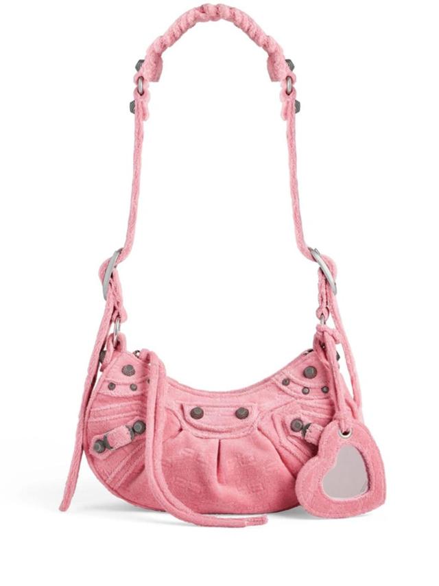 Le Cagole Xs Leather Shoulder Bag In Pink Product Image