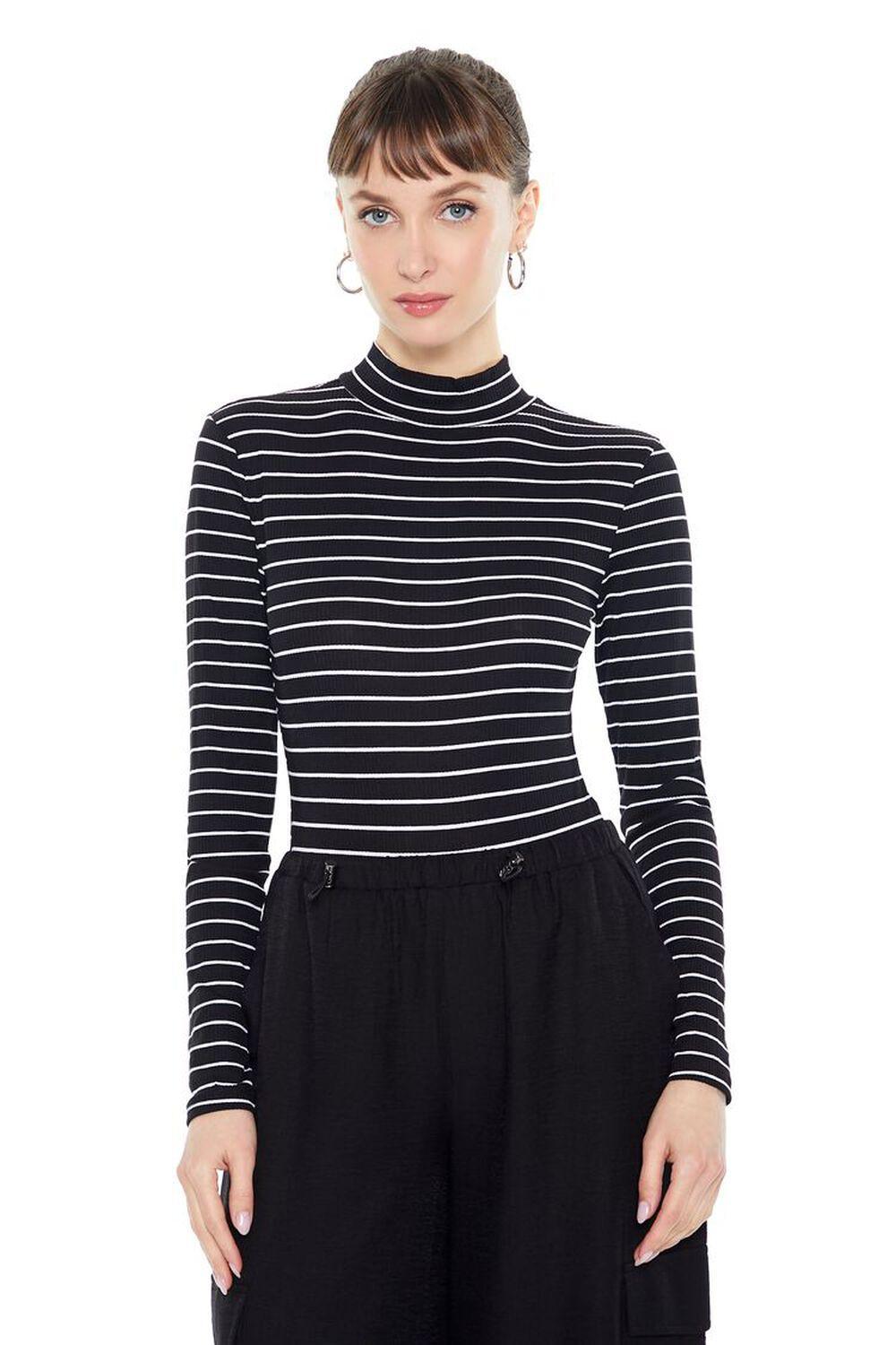 Striped Mock Neck Bodysuit | Forever 21 Product Image