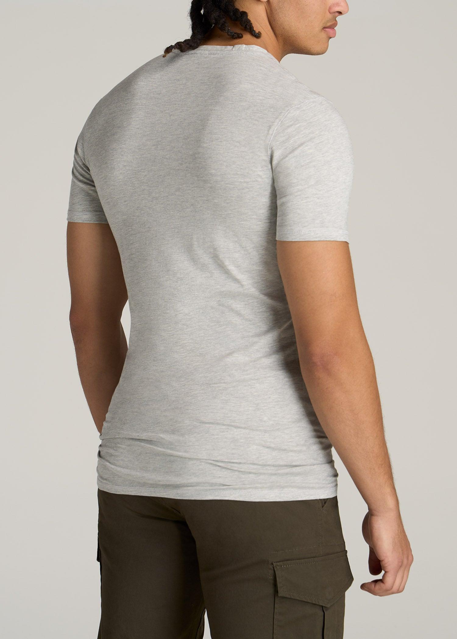 The Essential SLIM-FIT Crewneck Men's Tall Tees in Grey Mix Product Image