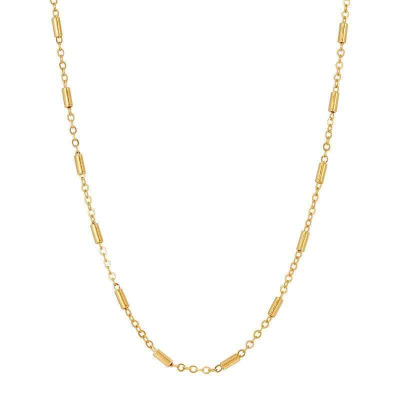 1928 Gold Tone Tube Link Chain Necklace, Womens, Yellow Product Image