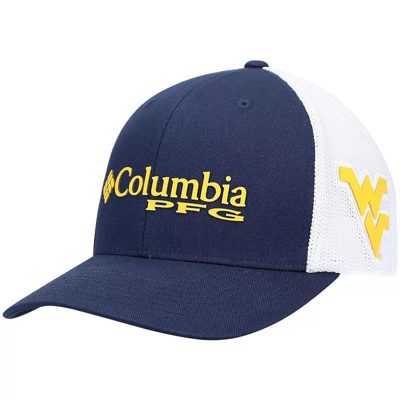 Mens Columbia West Virginia Mountaineers PFG Snapback Adjustable Hat, Blue Product Image