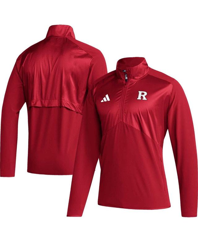 Mens adidas Scarlet Nebraska Huskers Sideline AEROREADY Raglan Sleeve Quarter-Zip Jacket Product Image