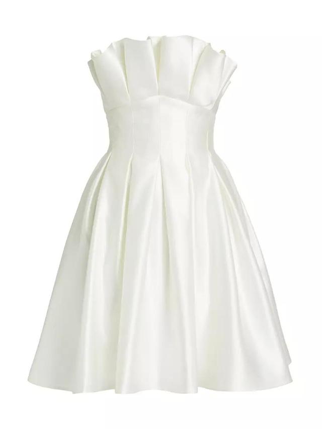 Pleated Satin Strapless Minidress Product Image