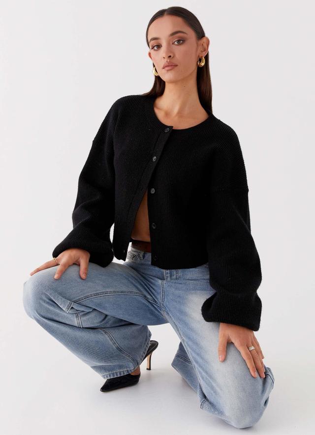 Daphne Knit Cardigan - Black Product Image