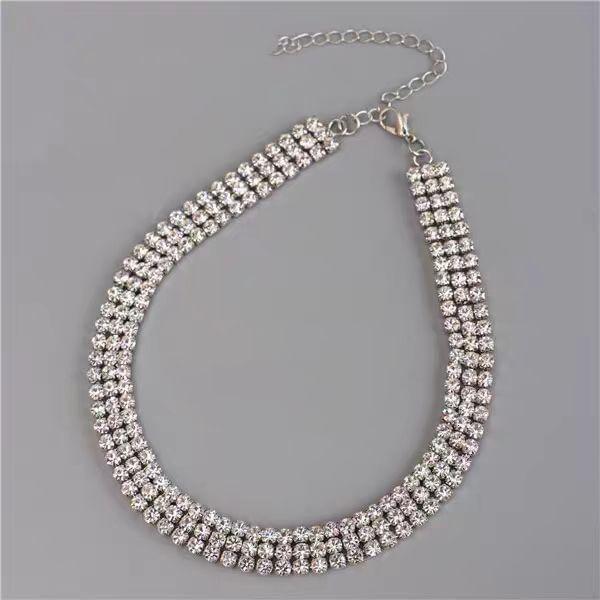 Set:  Rhinestone Alloy Choker + Dangle Earring Product Image