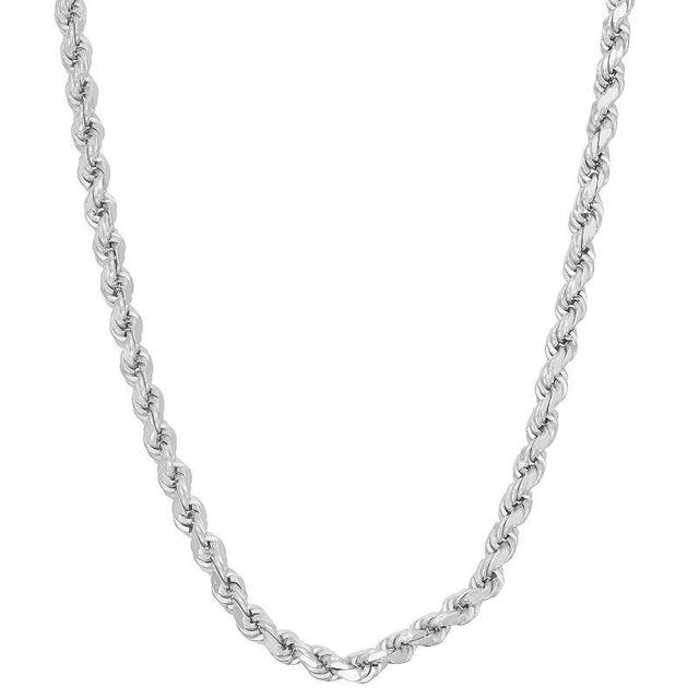 Jordan Blue Sterling Silver Rope Chain Necklace, Womens Grey Product Image