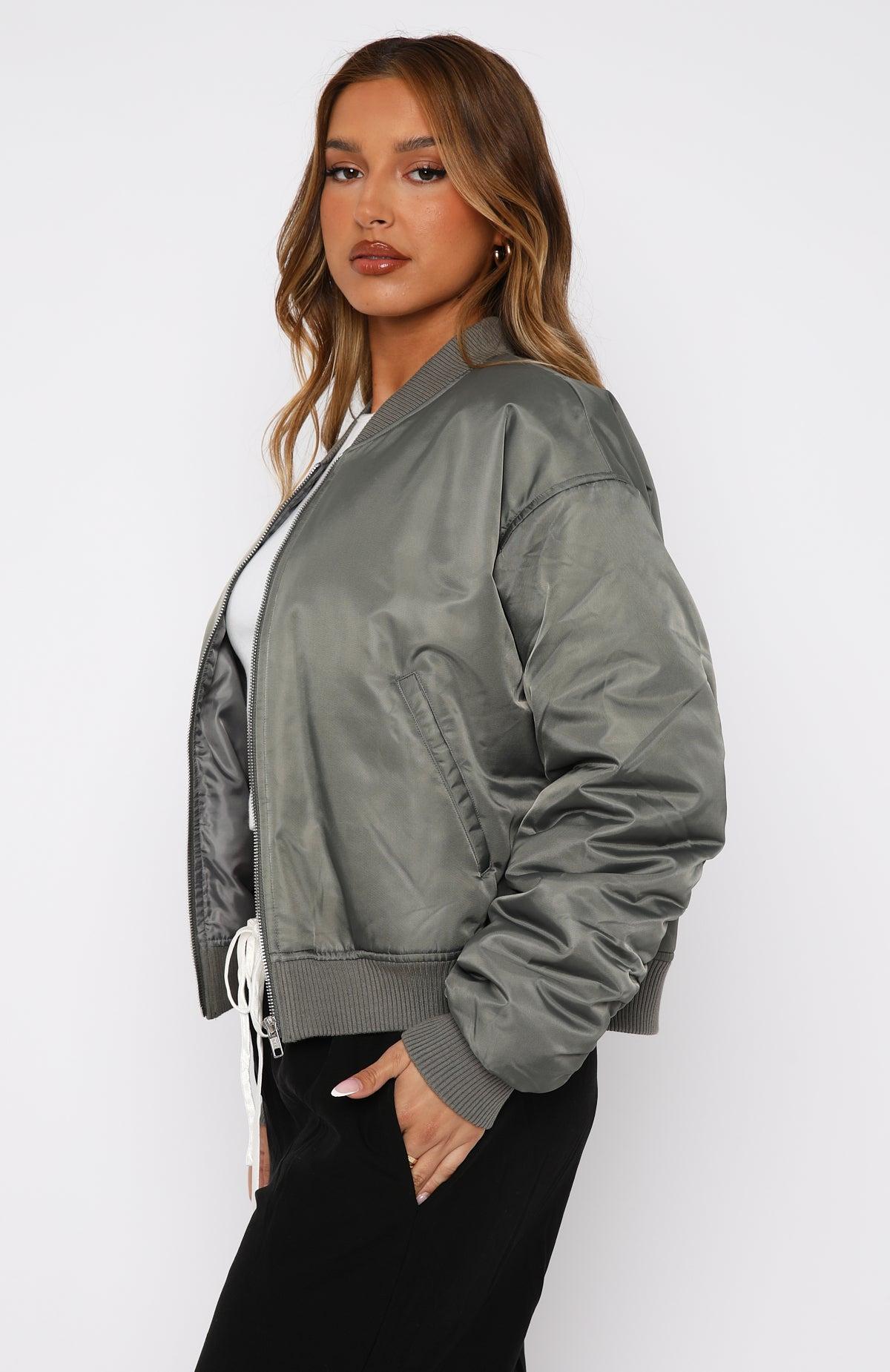 Walk On Out Bomber Jacket Olive Product Image