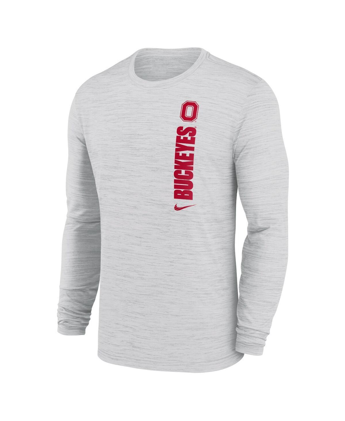 NIKE Men's White Ohio State Buckeyes 2024 Sideline Velocity Performance Long Sleeve T-shirt Product Image