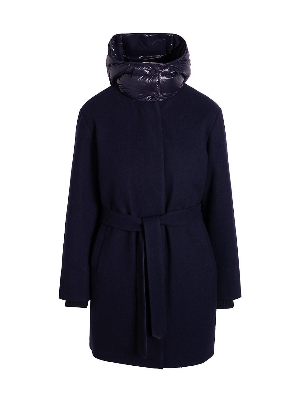 Womens Wool-Blend Hooded Down Parka Product Image