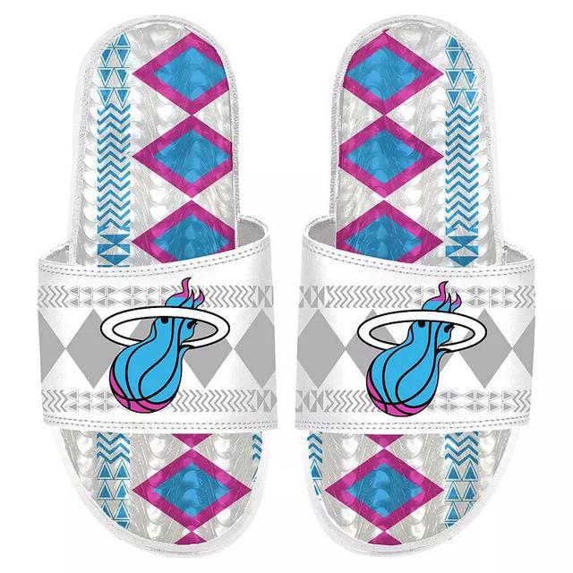 Mens ISlide Miami Heat Shooting Touch Rwanda Pattern Gel Slide Sandals Product Image