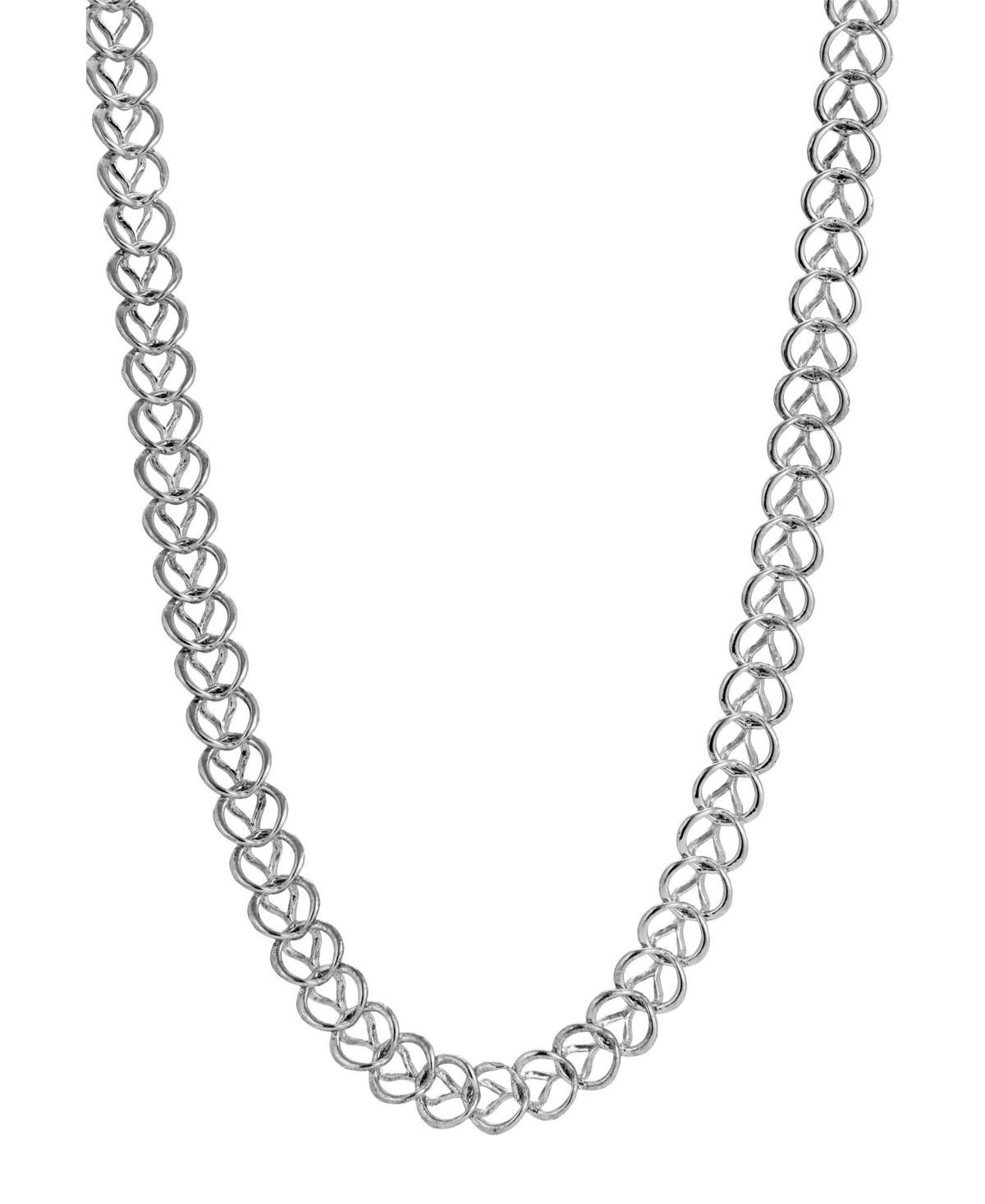 1928 Silver Tone Wide Link Chain Necklace, Womens Product Image