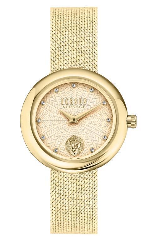 Versace Versus Versace Womens Lea Analog Black Dial Gold Stainless Steel Mesh Bracelet Watch Product Image