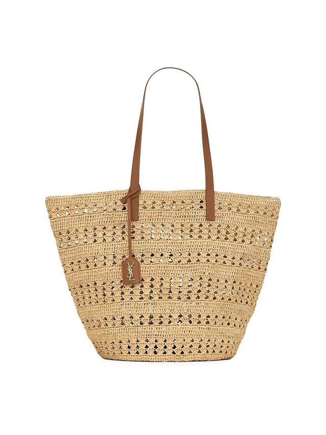 Womens Panier Medium Bag in Raffia Tote Bag Product Image