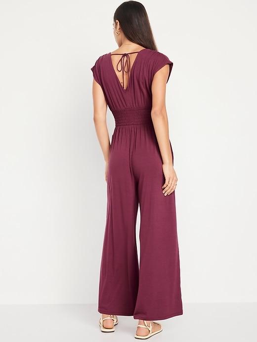 Waist-Defined Shirred Jumpsuit Product Image