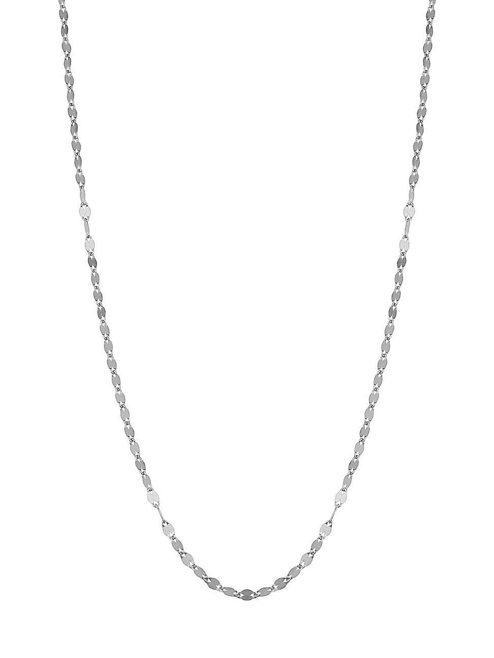 Womens 14K White Solid Gold Cabaret Chain Necklace Product Image