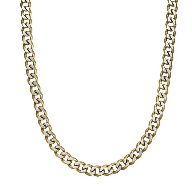 Mens LYNX Stainless Steel Curb Chain Necklace Gold Tone Product Image