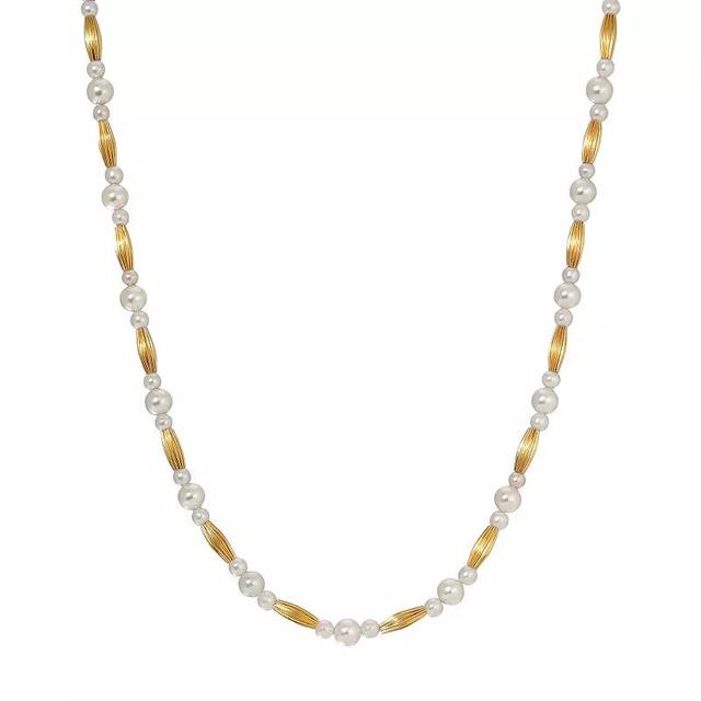 1928 Gold Tone Faux Pearl Necklace, Womens, White Product Image