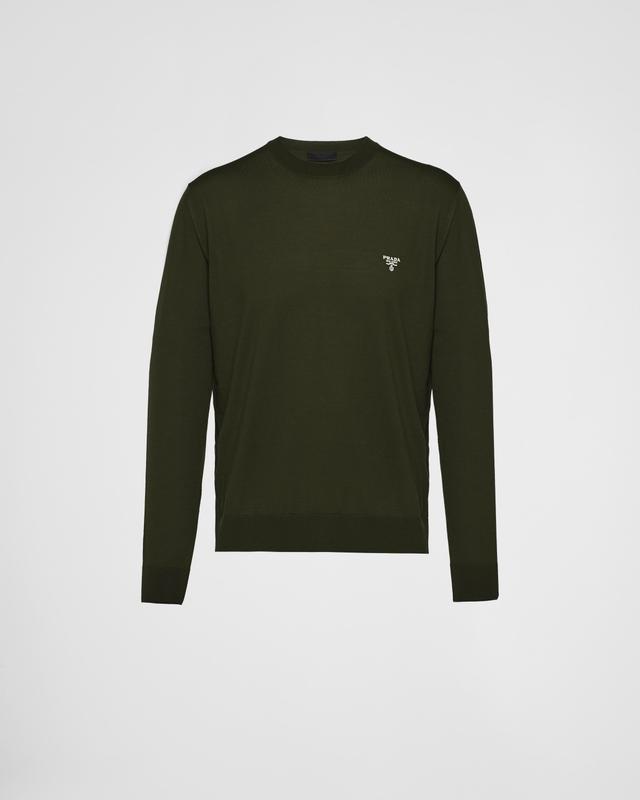 Superfine wool crew-neck sweater Product Image