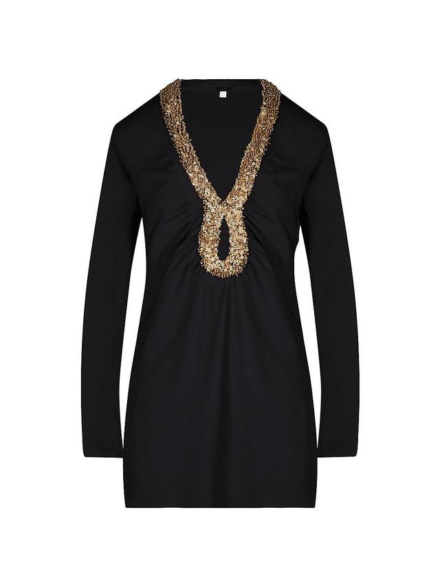 Womens Eugne Sequined Long-Sleeve Minidress Product Image