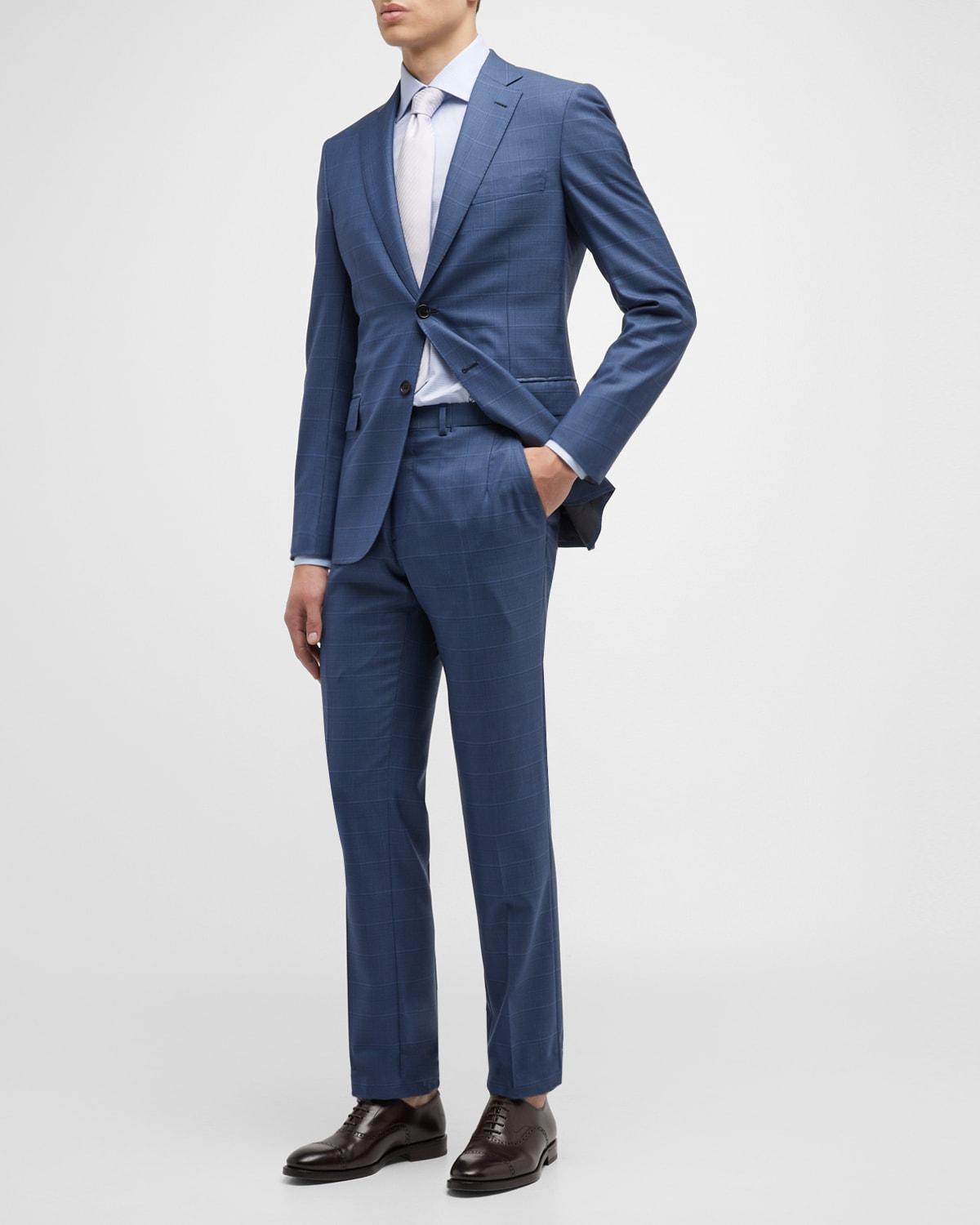 Brioni Men's Tonal Plaid Wool Suit - Size: 60R EU (48R US) - NAVY Product Image