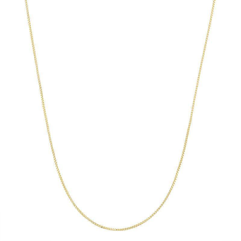 Jordan Blue 14k Gold-Plated Silver Adjustable Box Chain Necklace - 22 in., Womens Yellow Product Image