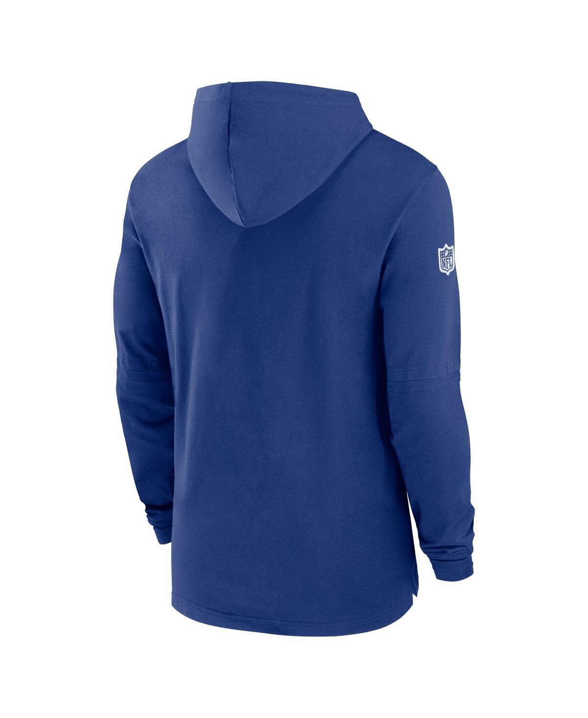 NIKE Men's Royal New York Giants Sideline Hoodie Performance Long Sleeve T-shirt Product Image