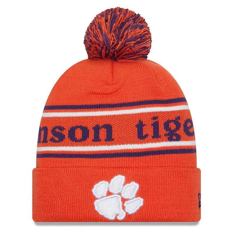 Mens New Era Clemson Tigers MarqueeCuffed Knit Hat with Pom Product Image