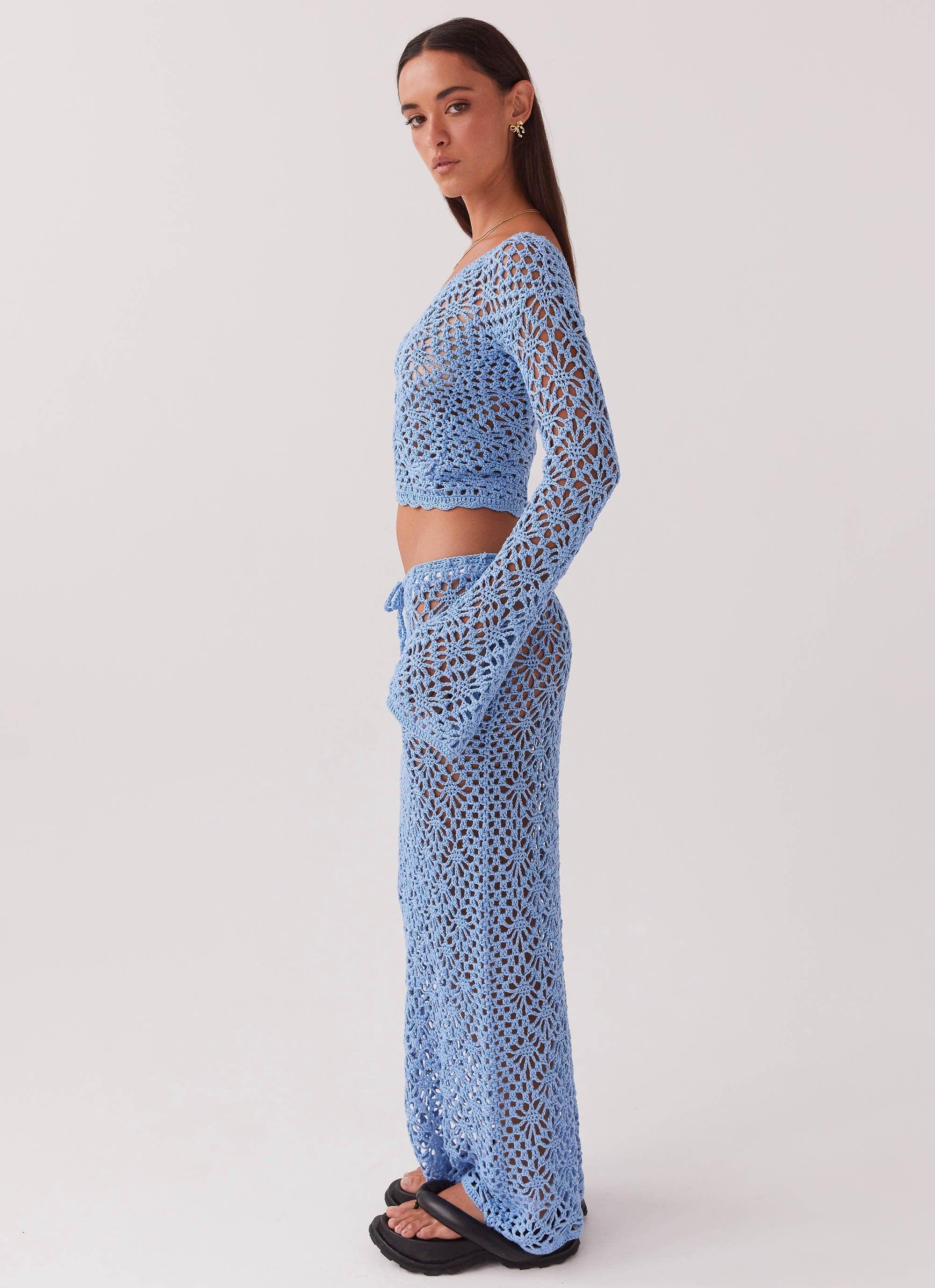 Merliah Crochet Maxi Skirt - Blue Product Image