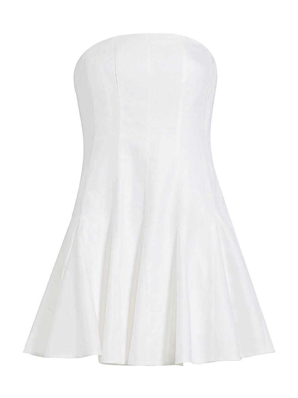 Womens Cameron Solid Linen Strapless Dress Product Image