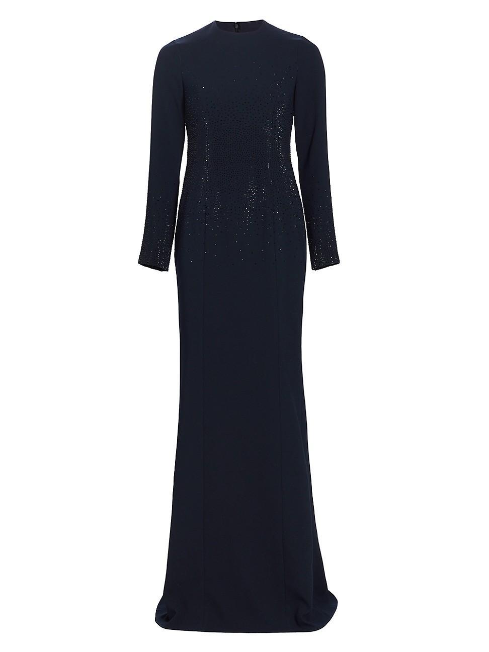 Womens Embellished Crepe Column Gown Product Image