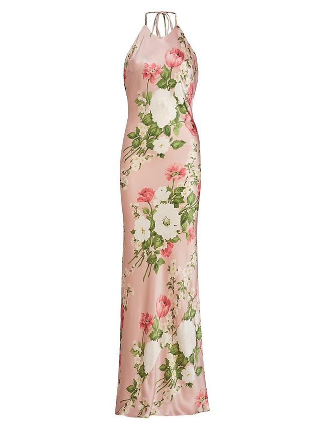 Womens Jeany Floral Silk Gown Product Image