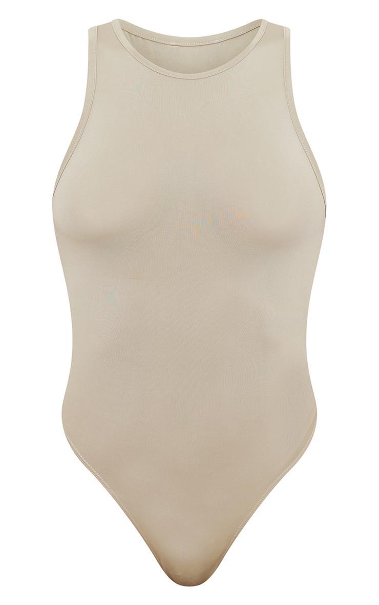 Basic Sage Green Slinky Racer Bodysuit Product Image