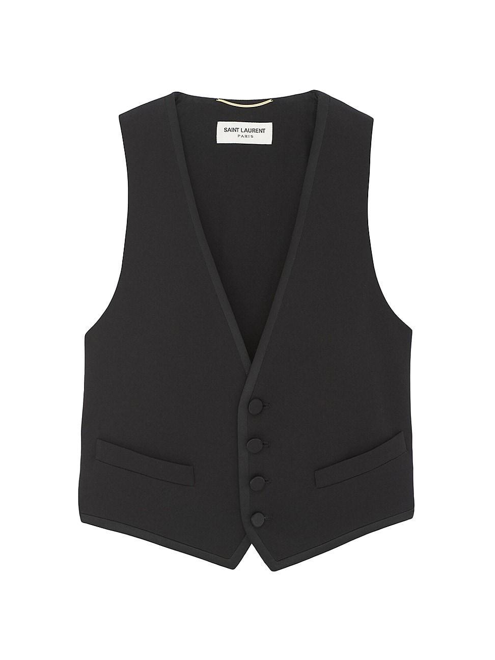 Womens Short Tuxedo Vest In Grain De Poudre Product Image