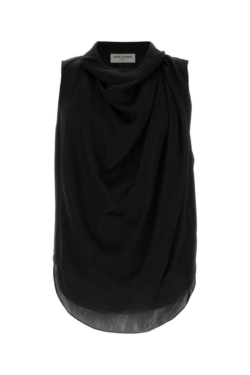 Silk Sleeveless Top With In Black Product Image