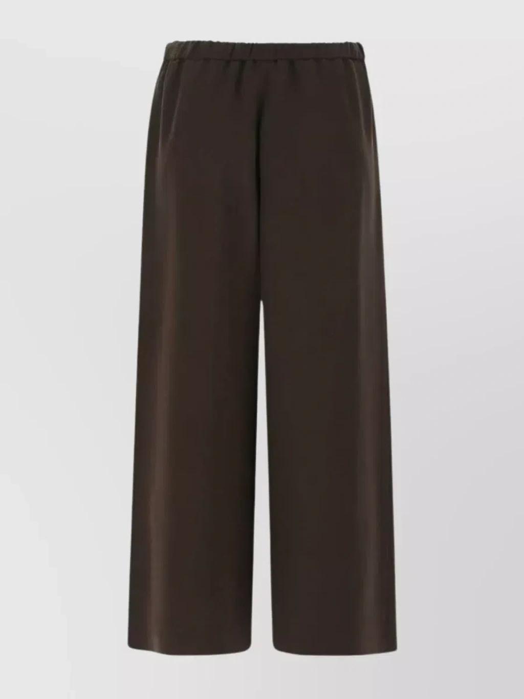 Silk Crepe Wide-leg Culotte In Brown Product Image