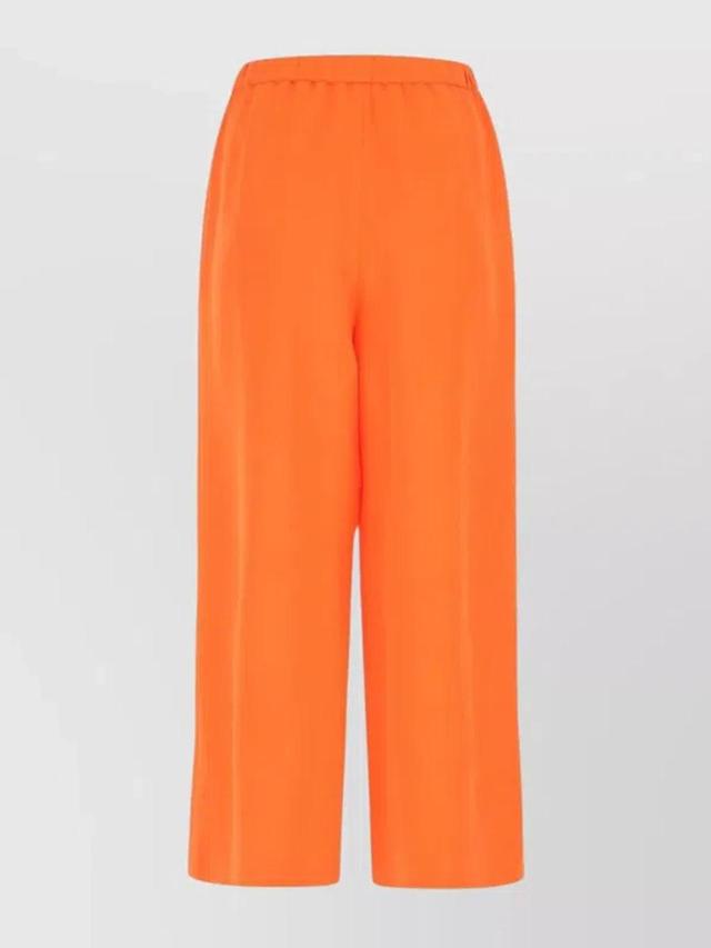 Wide Leg Crepe Culotte Pant In Orange Product Image