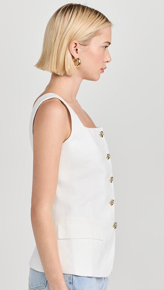 Pixie Market Agatha Gold Button Linen Vest | Shopbop Product Image