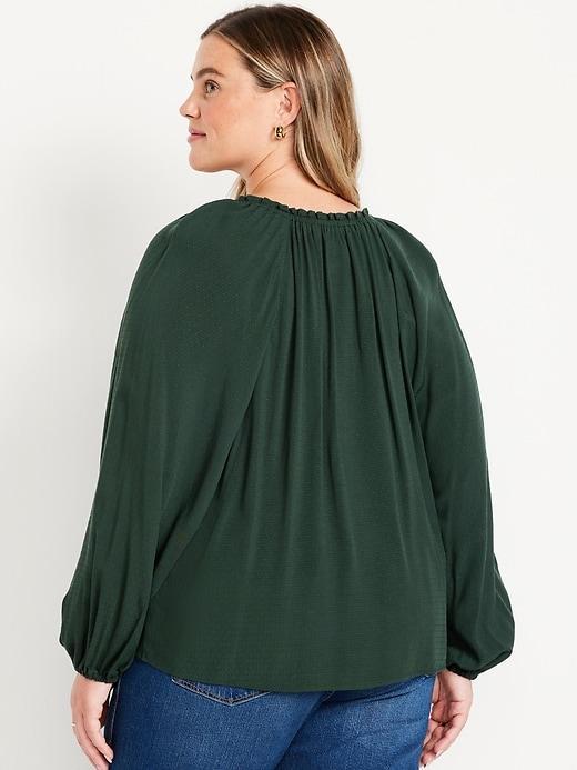 Split-Neck Seersucker Top Product Image