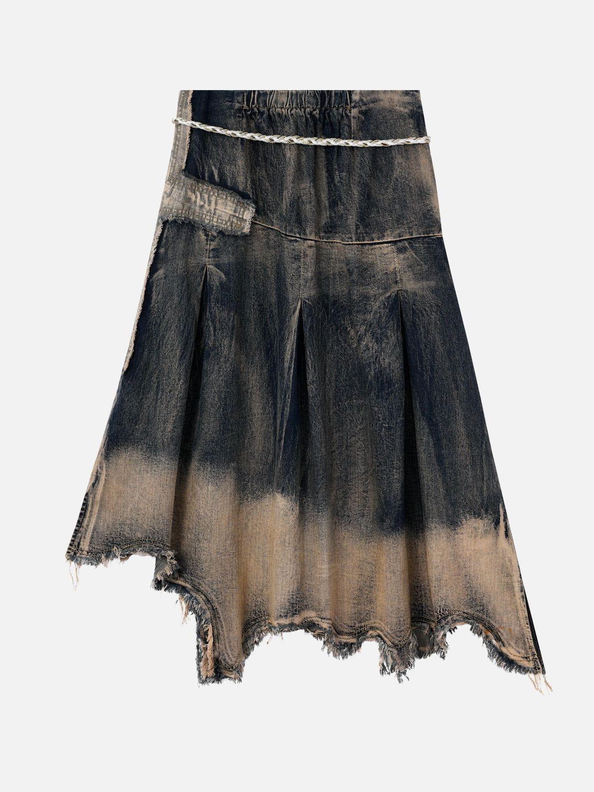 Aelfric Eden Gradient Washed Denim Skirt Female Product Image