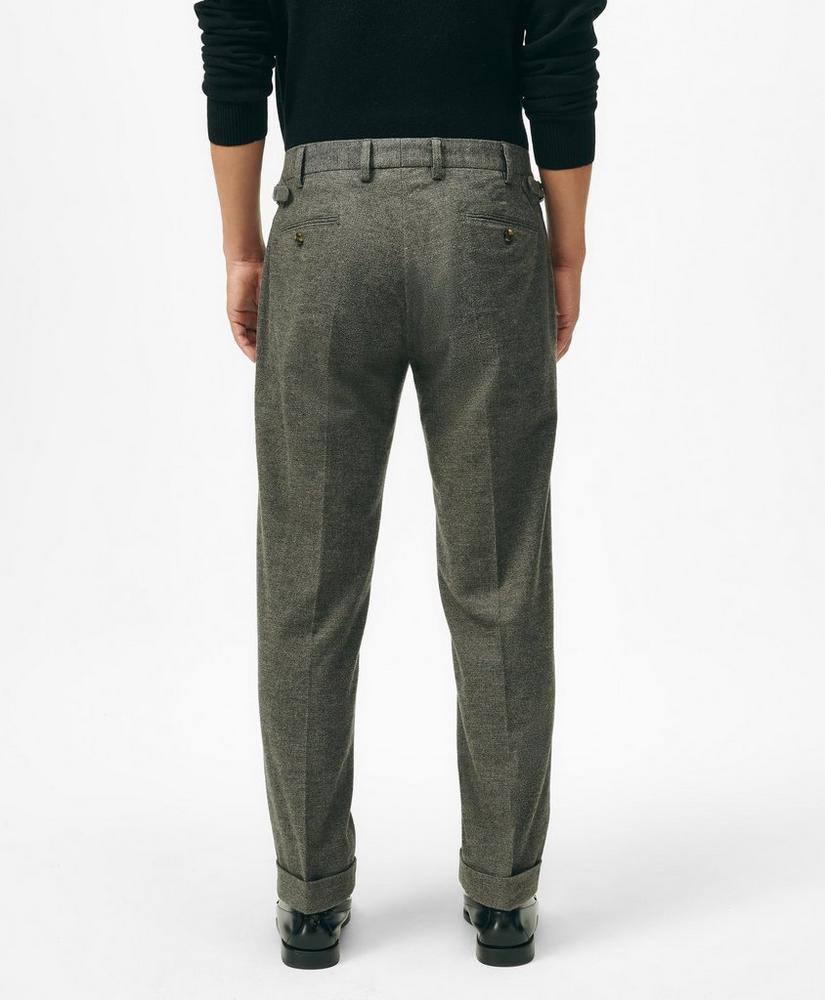 Pleated Side-Tab Pants in Mini-Houndstooth Cotton Blend Product Image