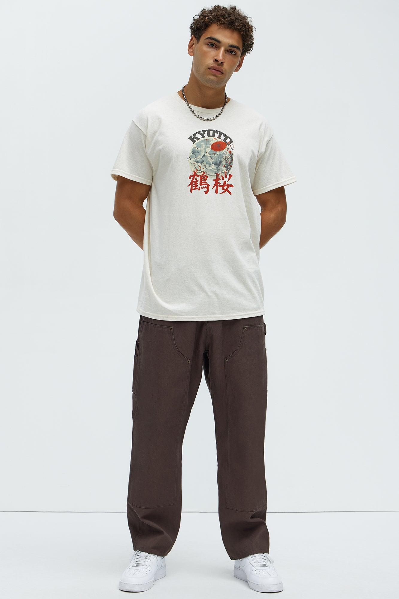 Kyoto Crane Blossom Short Sleeve Tee - Off White Product Image