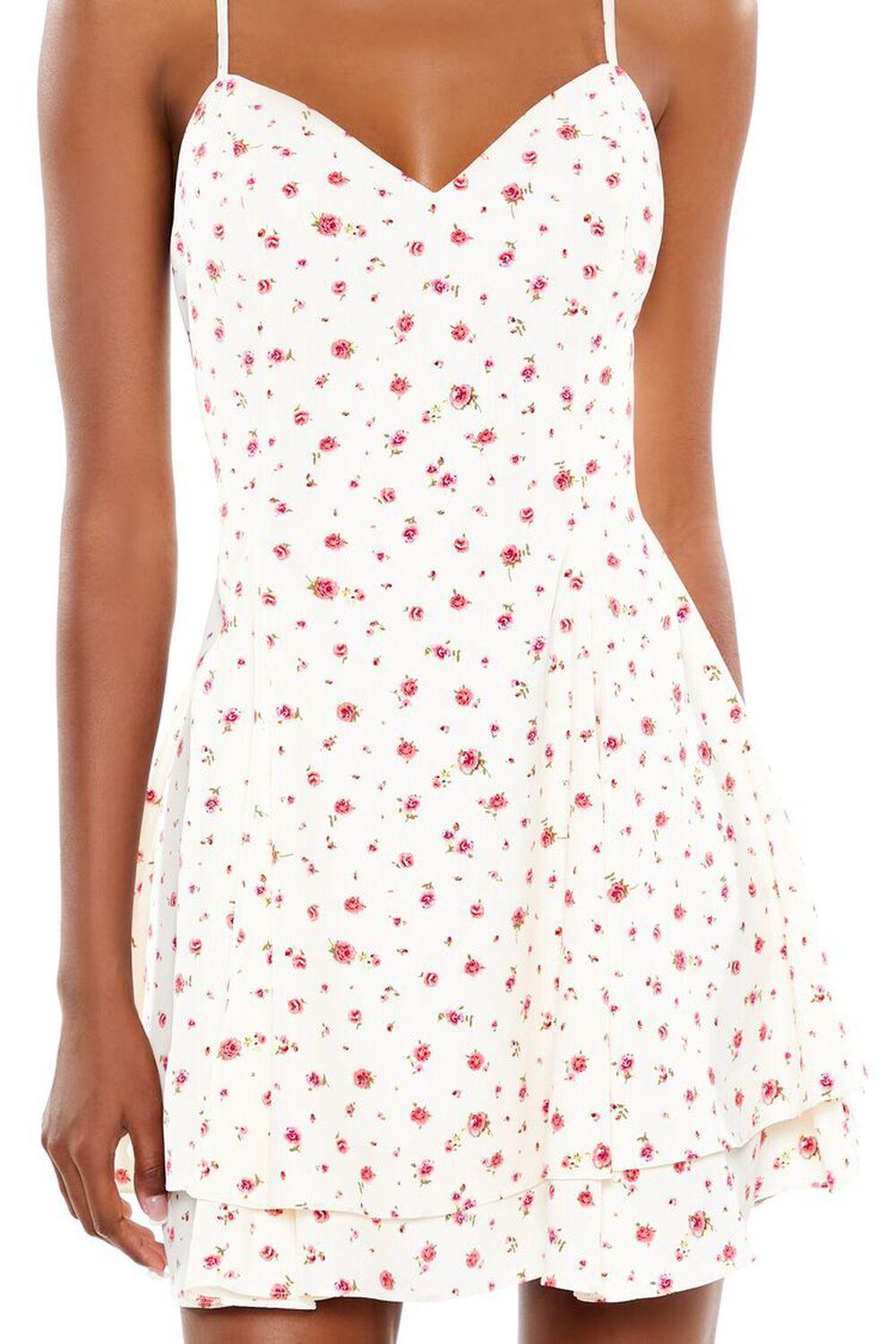 Layered Rose Print Mini Dress | Forever 21 Product Image