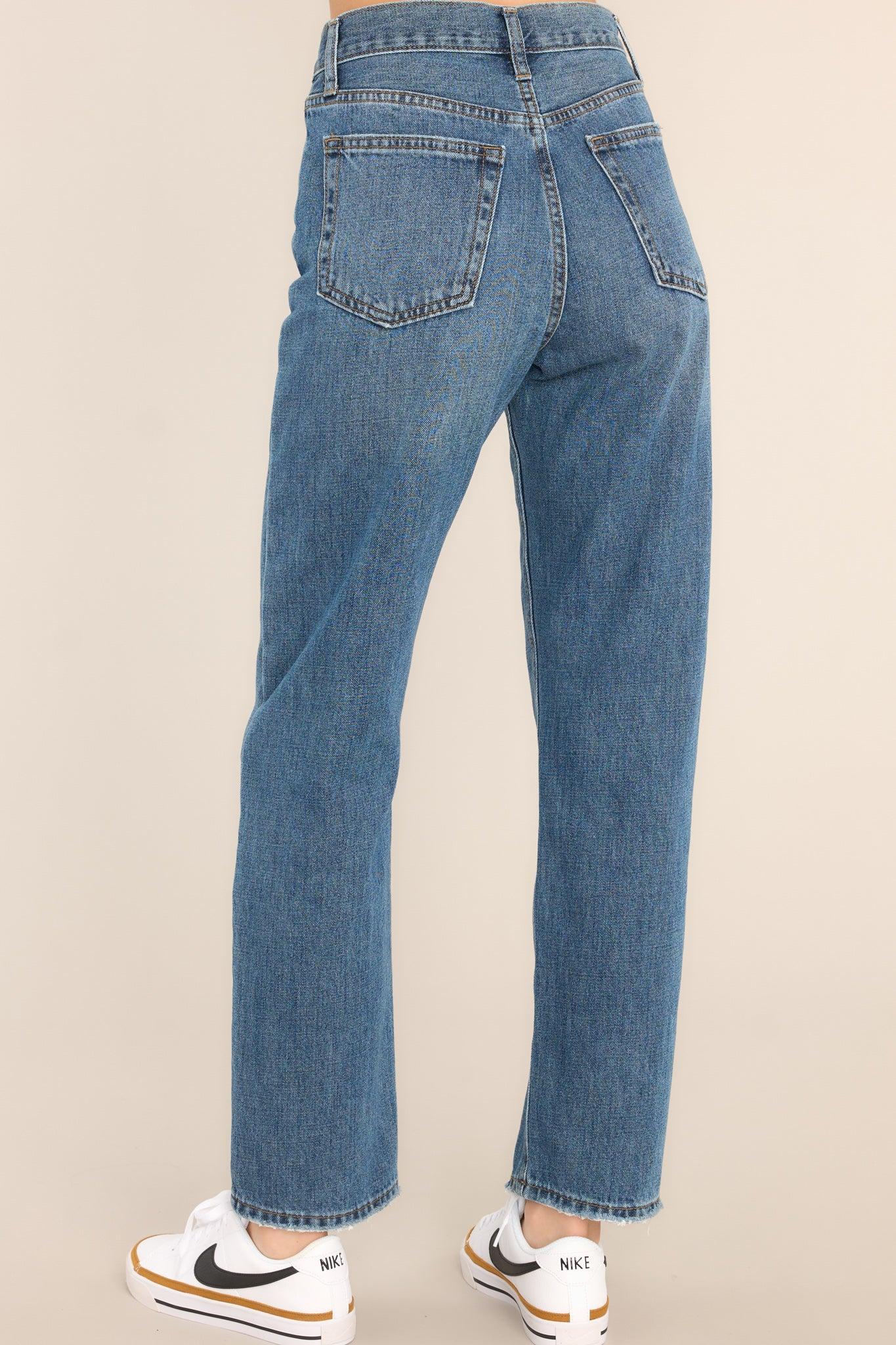 Just Black Time To Evolve Medium Wash Classic Straight Leg Jeans Blue Product Image