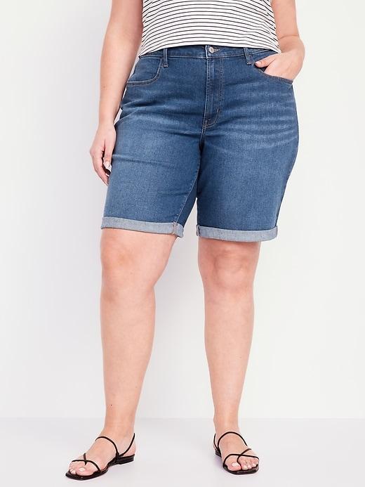 High-Waisted Wow Jean Shorts -- 9-inch inseam Product Image