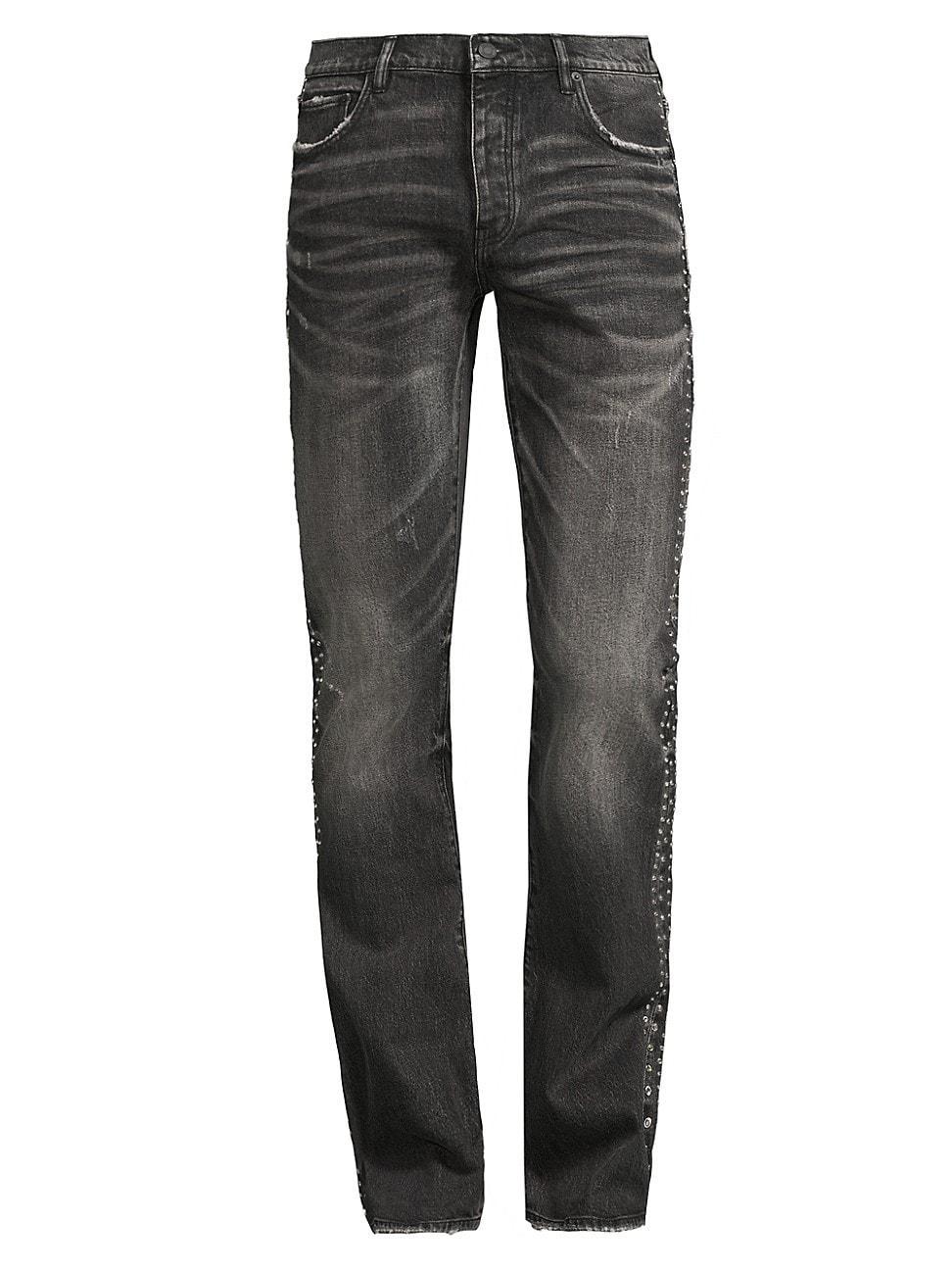 Mens Studded Stretch Flare Jeans Product Image